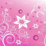 Abstract Floral Background in Pink and White